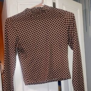Brown Patterned Women's Top